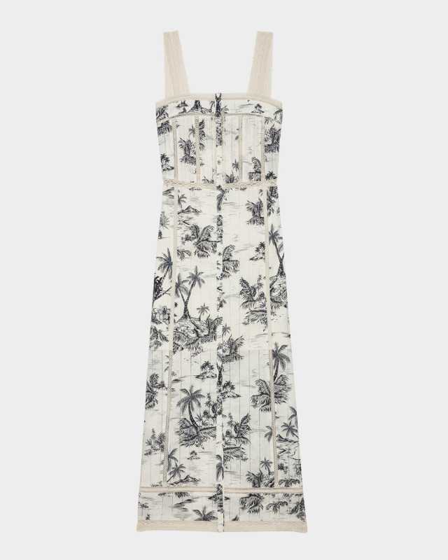 Renaid Tropical Island Midi Dress